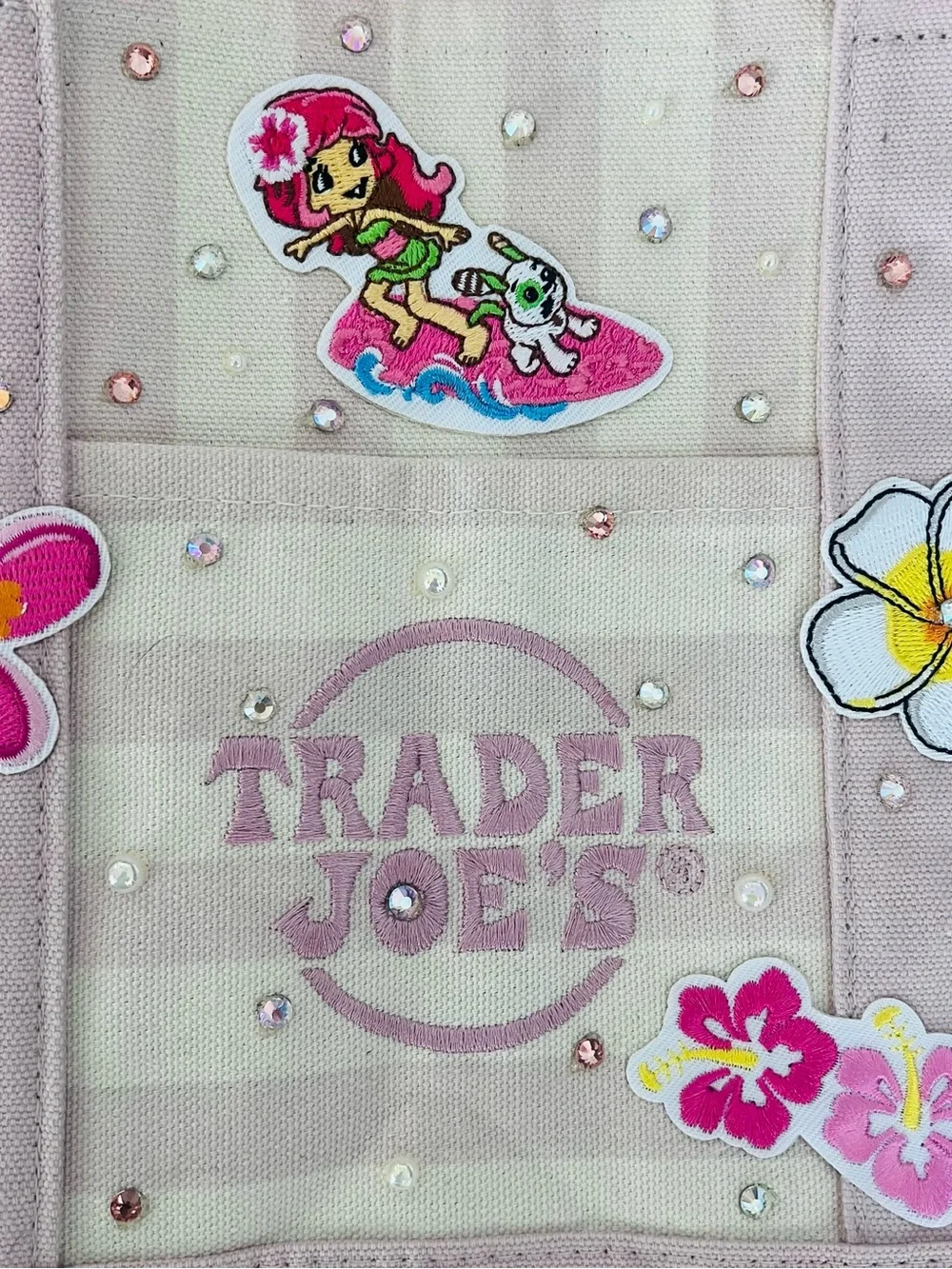 Hello Kitty Aloha Paradise Tote Bag Trader Joe’s Striped Mini Canvas Kawaii